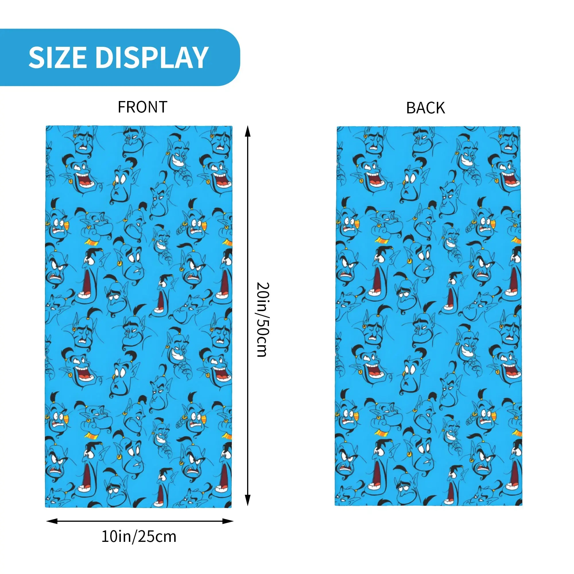 Custom Cute Magic Genie  Bandana Neck Gaiter for Ski Running Men Women Wrap Scarf A-Aladdin  Balaclava Warmer