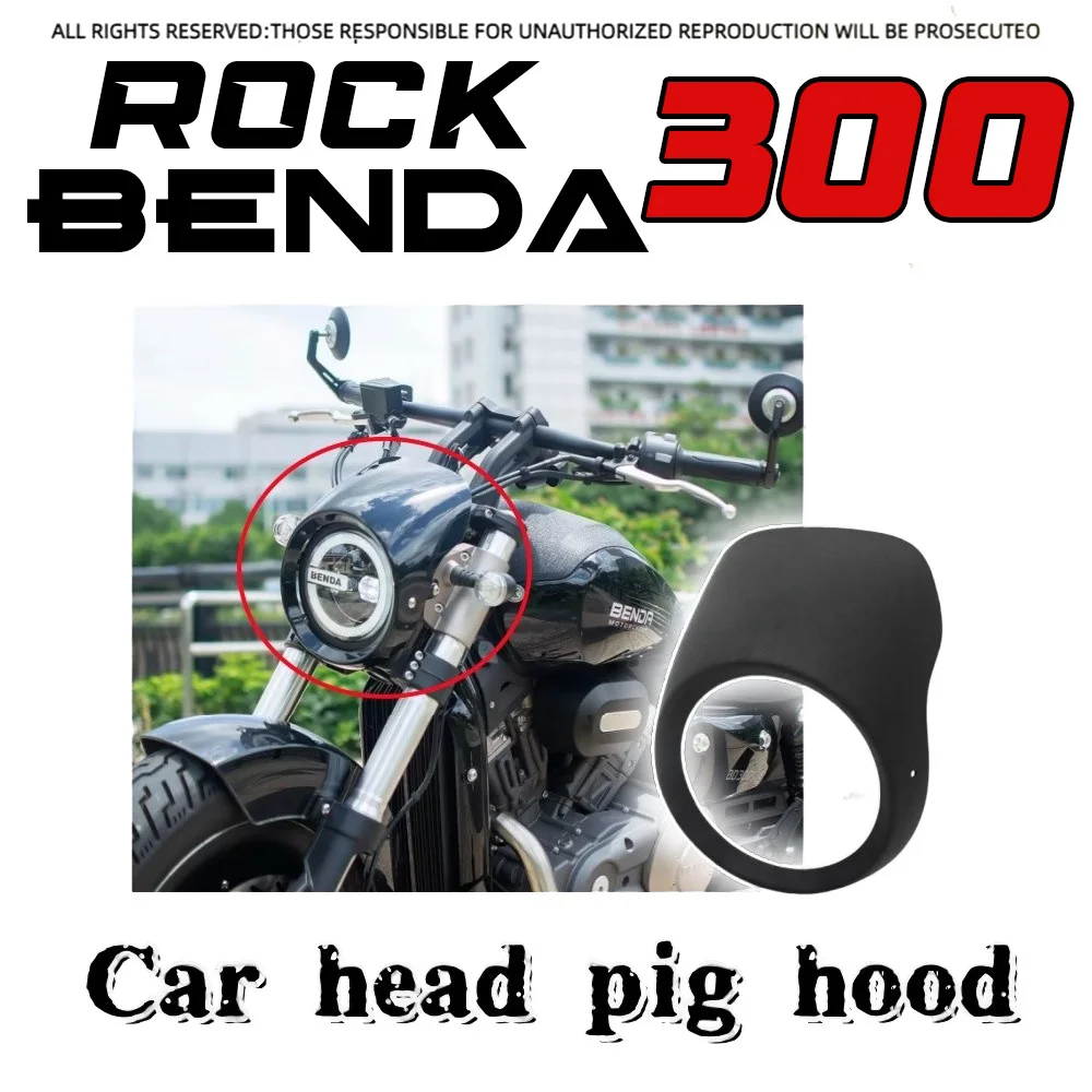 

For BENDA ChinchiIIa ROCK 300 Customized Pig Head Cover Special Straight Up Headlight Cover Head Cover Headlight Net