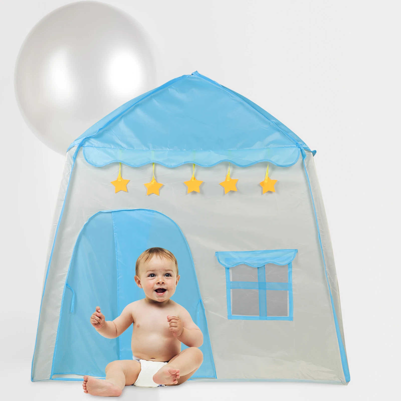 Casetta da gioco per bambini Tenda portatile per bambini Castello del principe per interni Pieghevole a forma di auto Materiale traspirante Facile installazione Ornamento floreale