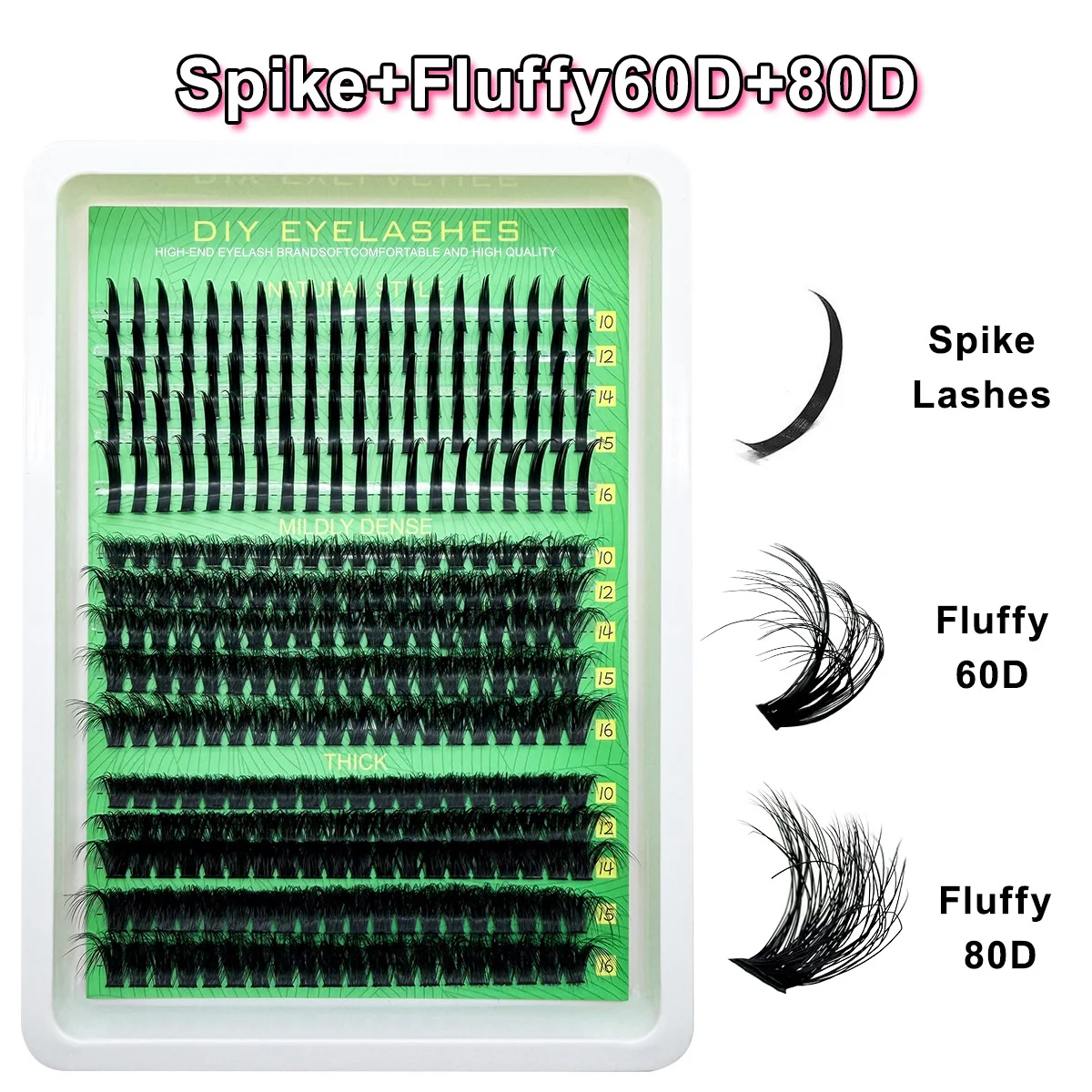 HBZGTLAD 8D Fluffy Lash Cluster 6D-200D Wimpern-Cluster Volumen Einzelwimpern-Cluster Verlängerte Wimpern-Cluster DIY Fairy/Manga Wimpern wiederverwendbar – Detail 1