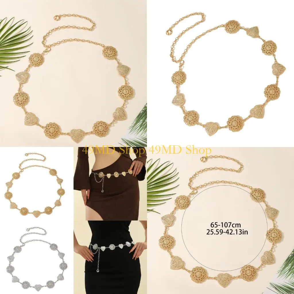 49md-女性ウエストチェーンベリーチェーンベルトウエスタンカウボーイベルトベリーチェーンドレス用