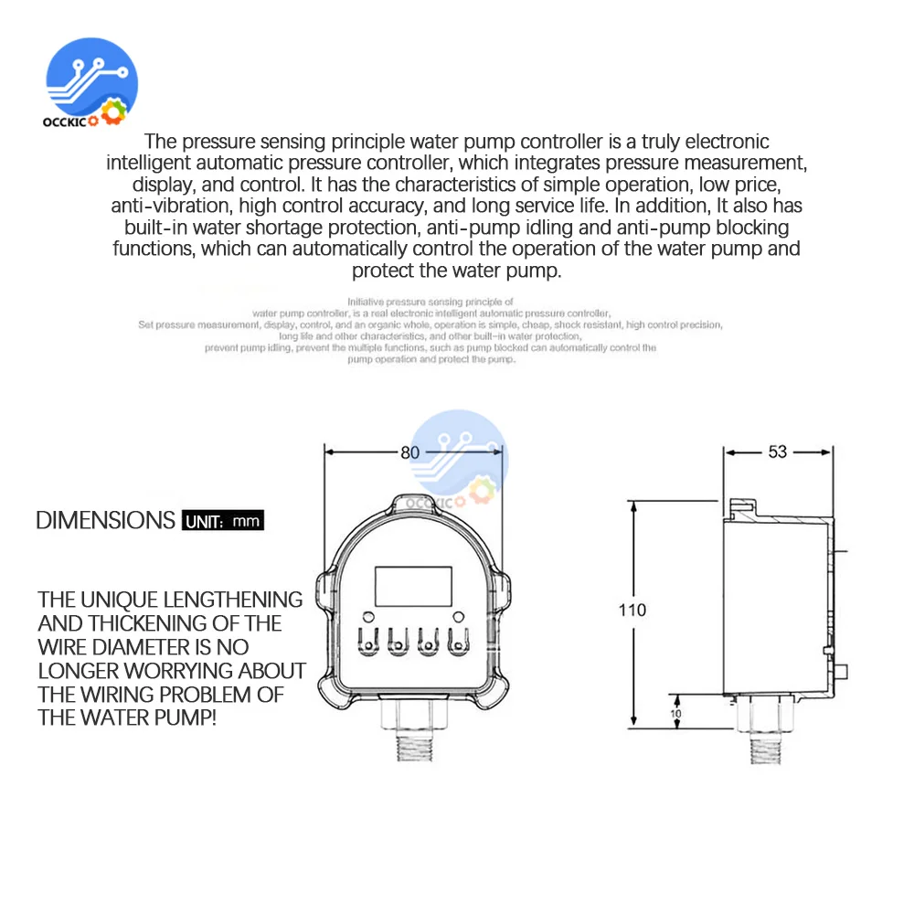 Automatic Eletronic Digital Display Pressure Controller Switch Air Pump Water Oil Compressor Pressure Switch for Water Pump