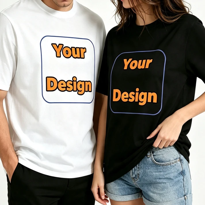 Custom Your Design Front Back Print T Shirt Personalized Logo Graphic Tee Casual Short Sleeve Tops Great Gift Idea For Men Women