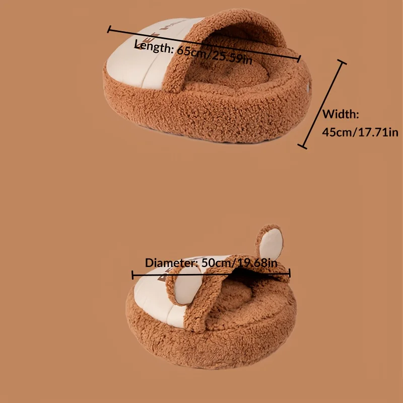 Winter warm plush slippers cave bed non-slip base soft fabric very suitable easy to clean and durable design