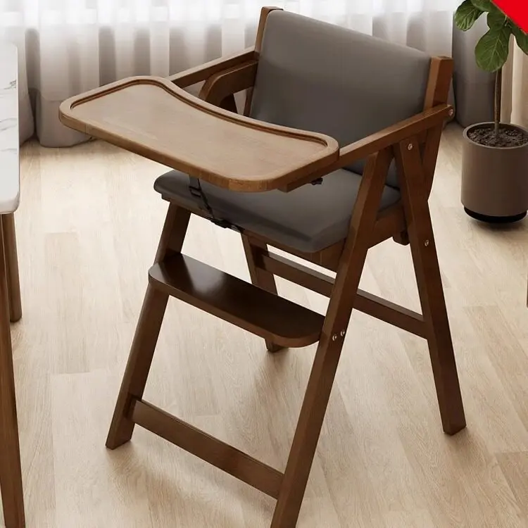 Children's Dining Chair Pure Solid Wood Baby Foldable Dining Chair Home Dining Table Growth Seat Simple Baby Chair