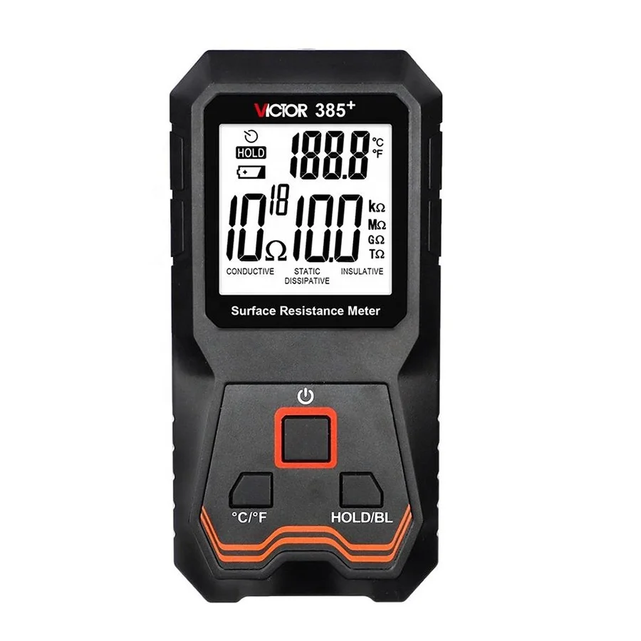 vic tor 385+ Surface Resistivity Meter Conductive Static Dissipative Insulation Indication Surface Resistance Tester