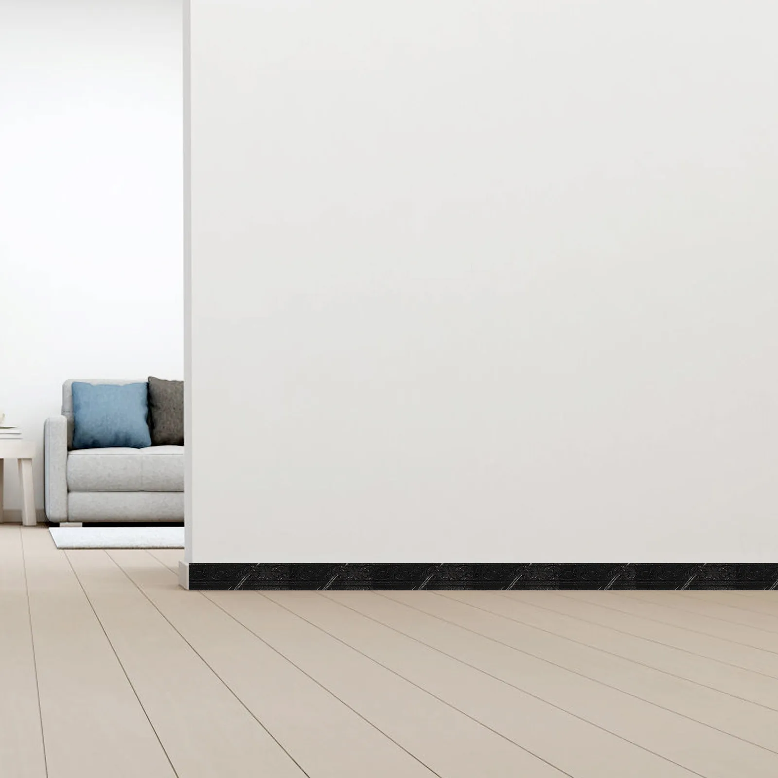 1 Roll 3D Wall Trim Skirting Border Sticker Self Adhesive Baseboard Border for Bedroom Living Room Decor Thickened Peel and