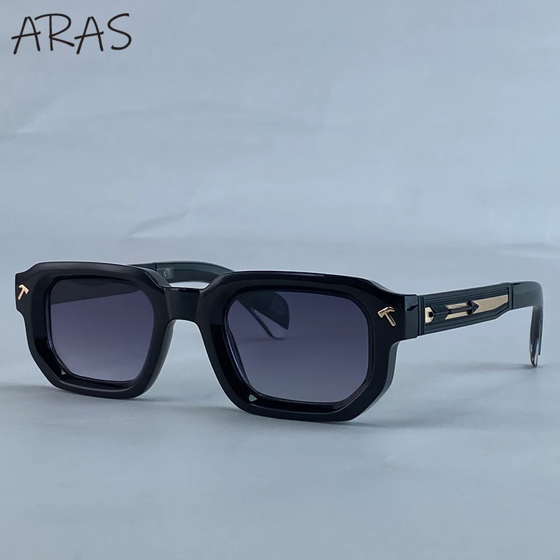 aras Square Sunglasses Black 4