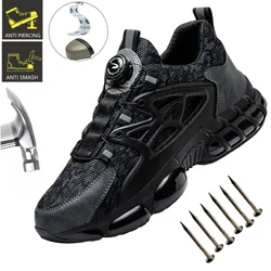 New Safety Boots Men Work Sneakers Anti-smash Indestructible Shoes Steel Toe Protective Boots Anti-puncture Work Safety Shoes