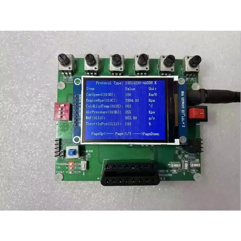 ELM-327 ECU Simulator with SAE J1939 for Testing & Development English Version Vehicle O-BD Simulator