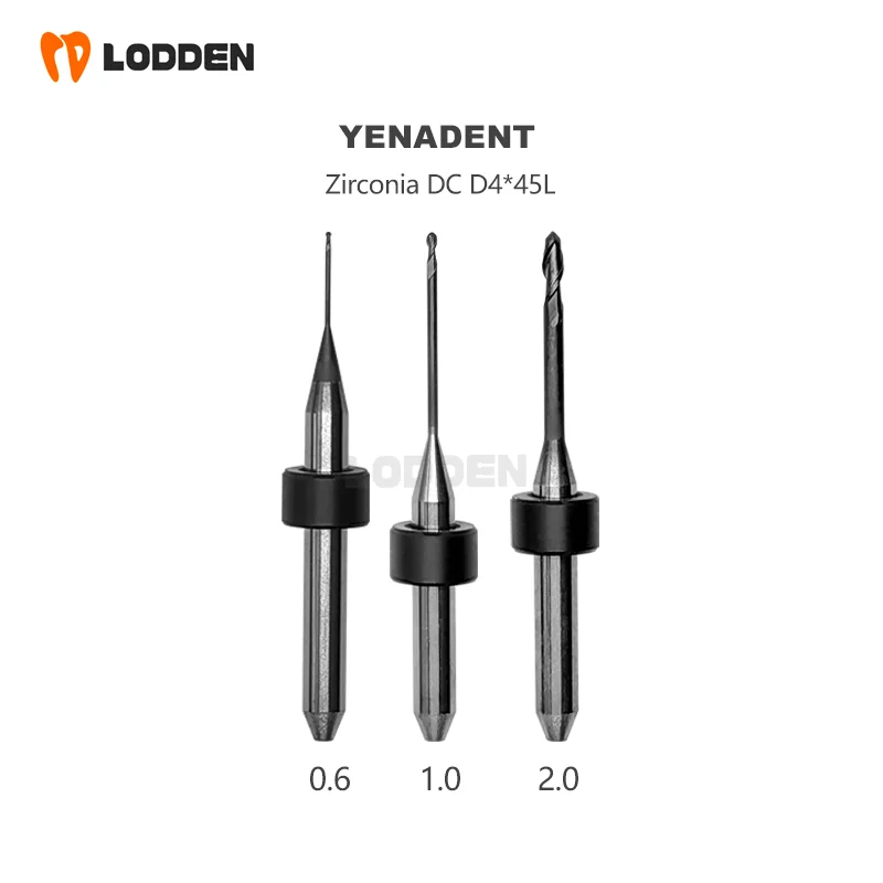 Yenadent Zirconia Shank DC Diamond PMMA Lithium Disilicate Coating Milling Cutter Diameter DrillDental Milling Burs material