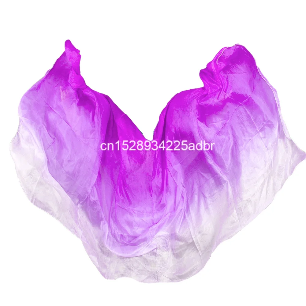 Jedwabne welony 100% prawdziwy jedwab welon do tańca brzucha akcesoria do tańca brzucha apaszka fioletowa personalizowana rekwizyt sceniczny dla tancerki brzucha