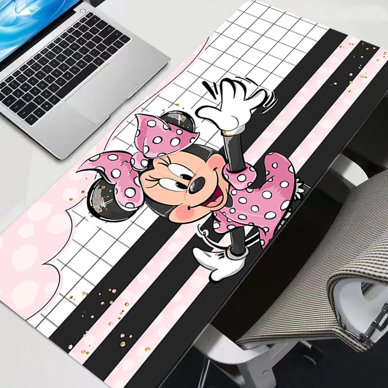 Gaming mouse pad mickey e minnie kawaii grande anime computador gamer mesa mouse tapete para cs go escritório portátil kawaii mousepad