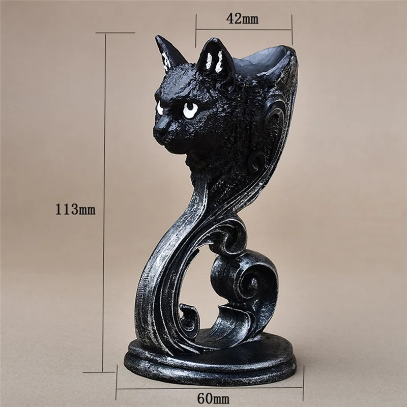 Black Statue And Figurines Gift Home Decor -Display Ball Stand Crystal Glass Sphere Pedestal Base Holder