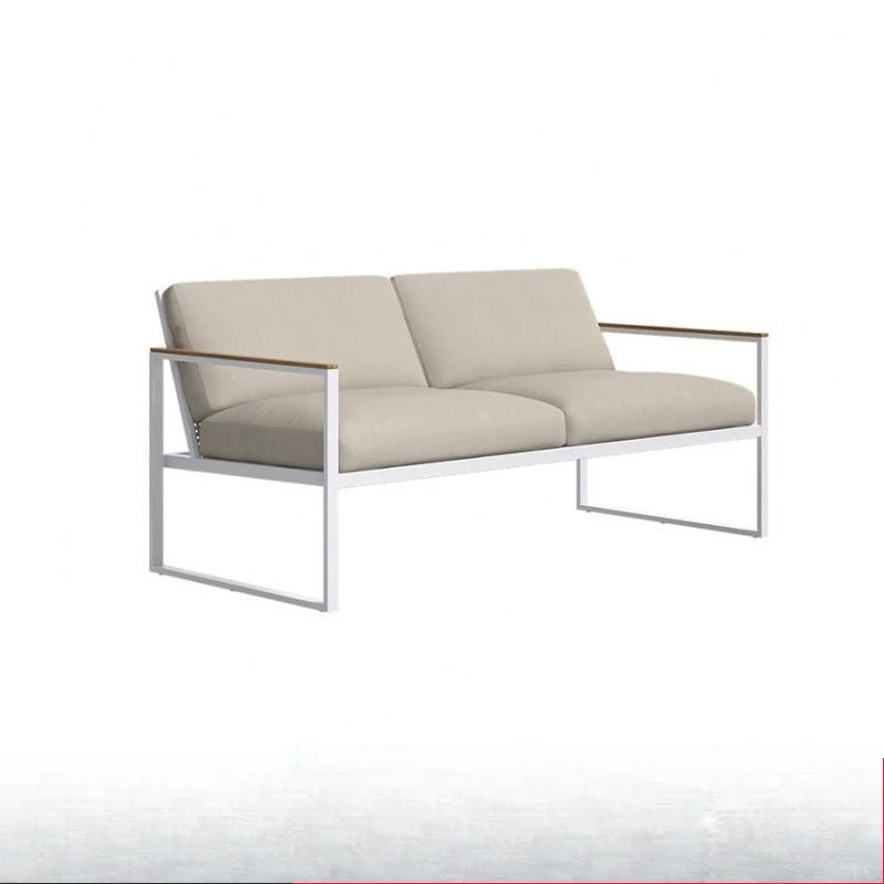 

Outdoor leisure wrought iron sofa, courtyard garden villa designer hotel reception, waterproof and sunscreen aluminum alloy sofa