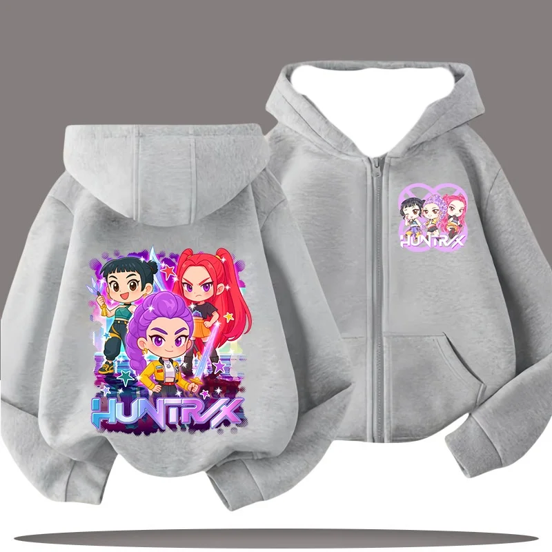 

Autumn/Winter Zipper Hoodie Monster Hunt Team Oversized Korean American Fashion 3D Printed Plus Size Women's Girls' Top Coat