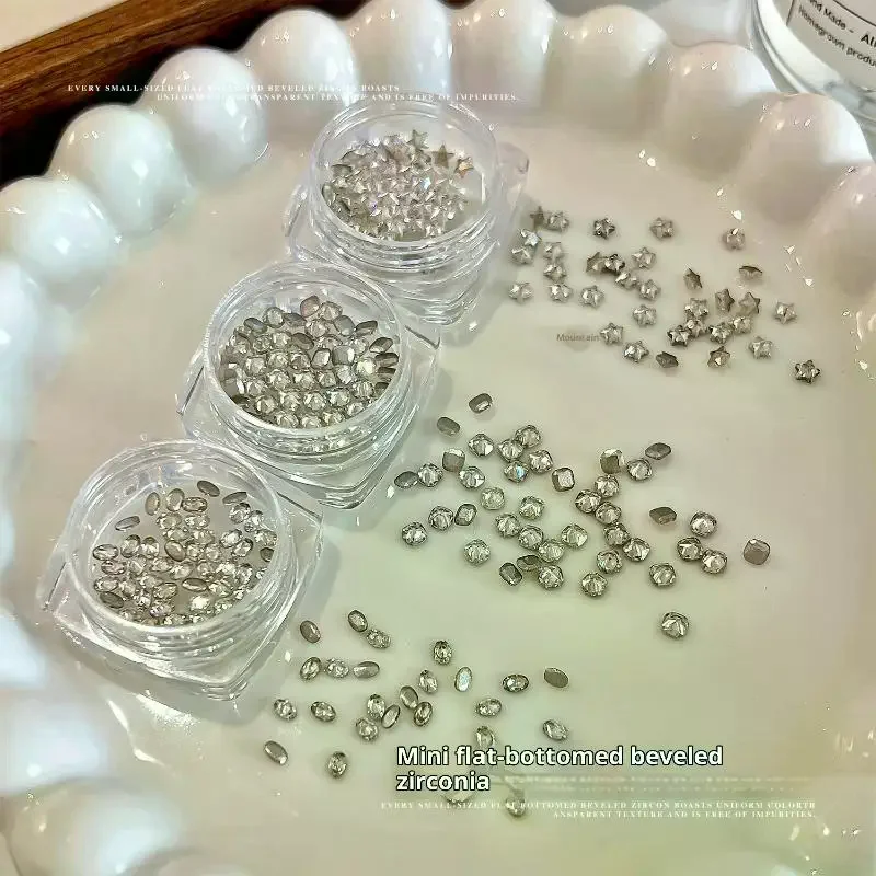 Gemengde zirkoon nagelsteentjes glanzende nagel platte nagel edelstenen glazen stenen nagels decoratie nagel charme DIY manicure kunst