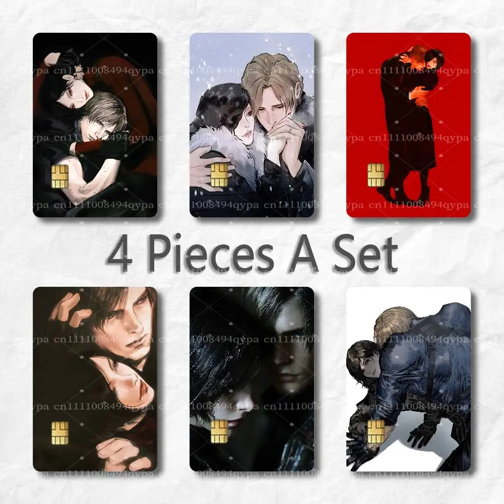 L-Leon Ada Wang Re 4 Card Skin Sticker for Credit Debit Card Adhesive Skin Ultra Thin Card Decal Sticker Wrap 4 Pieces Set