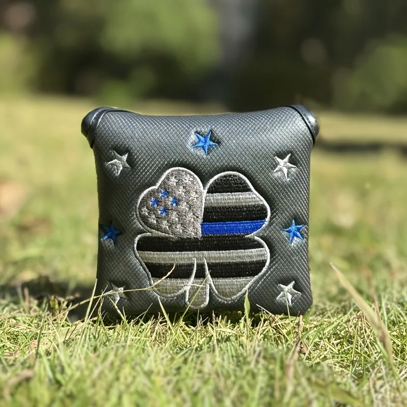 1 قطعة عالية الجودة محظوظ العشب التطريز نمط نادي الغولف رئيس حامي ، الغبار واقية دائم غطاء رأس نادي الغولف #5