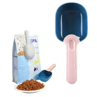 Multifunctional Dog Food Cat Food Shovel Spoon Feeding Spoon Sealed Bag Clip Creative Measuring Cup Curved Design