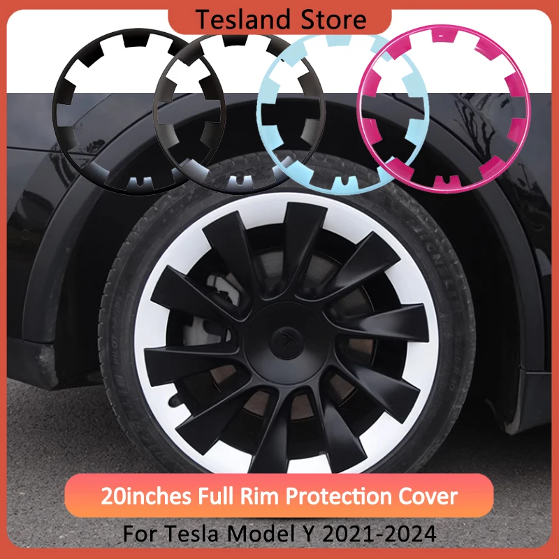 20 Inch Wheel Protective Cover for Tesla Model Y 2023 Hight Performance Wheel Hub Protection Ring Full Rim Cover Accessories