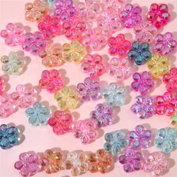 20Pcs Acrylic Fantasy Five petal Flower Beads Scattering DIY Handmade Necklace Earrings Beads Accessories Materials