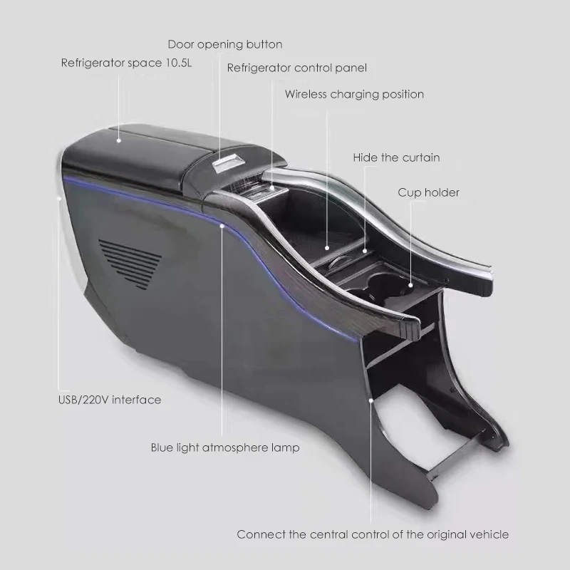 Factory Price  Car  ABS   Center Console Armrest Box   with  Compressor Refrigerator for Honda  Odyssey  Elysion