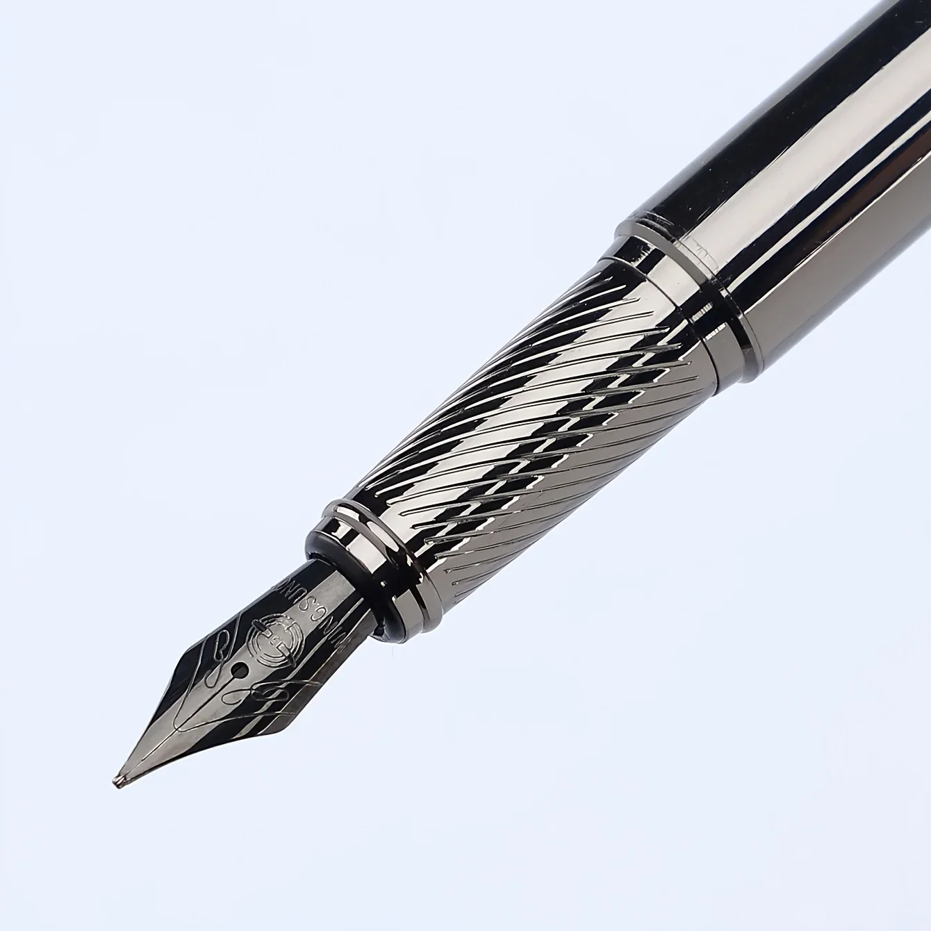 Silver Gray Business Fountain Pen 1 Pc 0.5mm Iridium Tip Medium Size Letter Signature Handwritten Note Tool