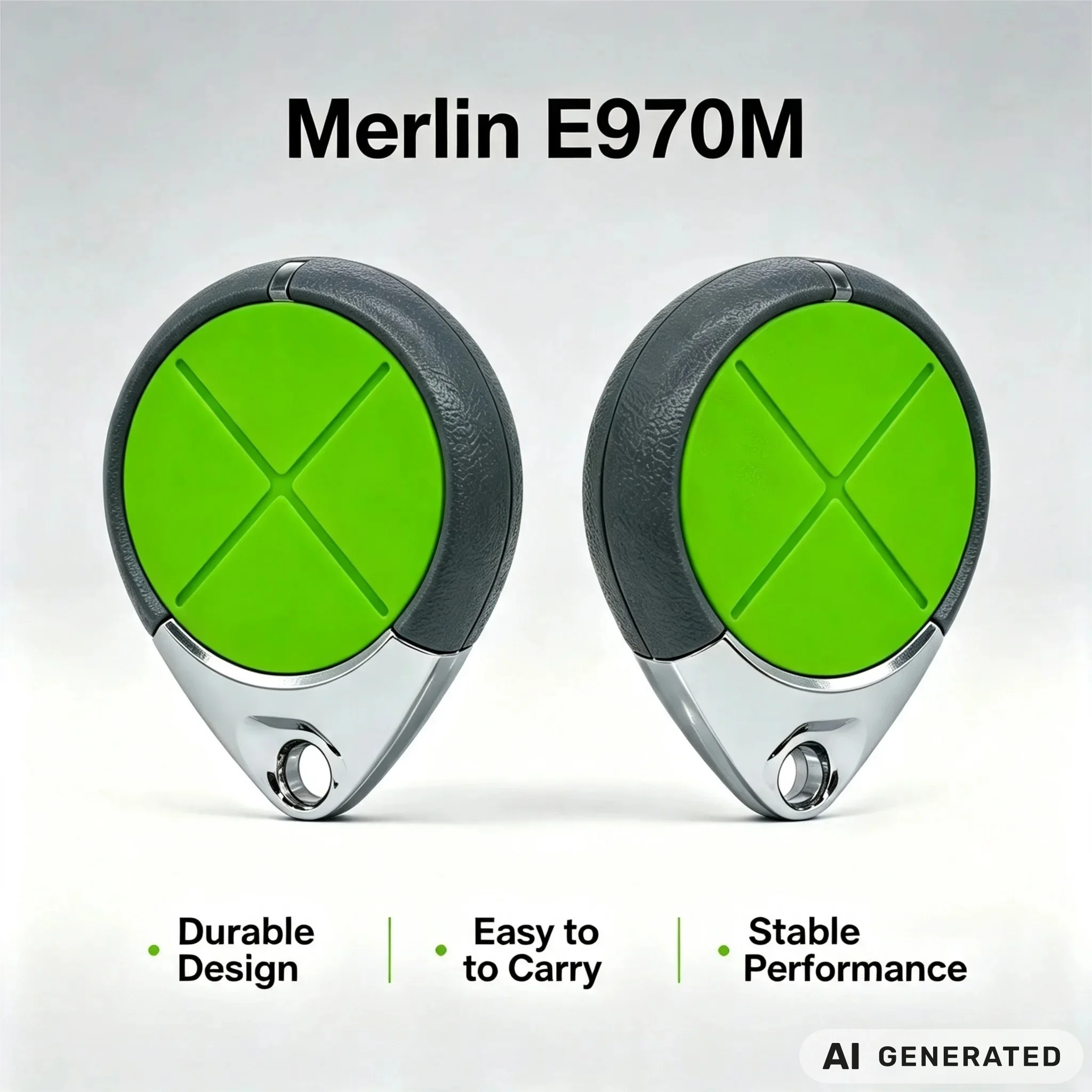 Merlin E970M Garage Door Remote Control 4Button 434.54MHz Rolling Code KeyFob For E940M E945M E950M E975M Merlin+ 2.0 Gate Opene