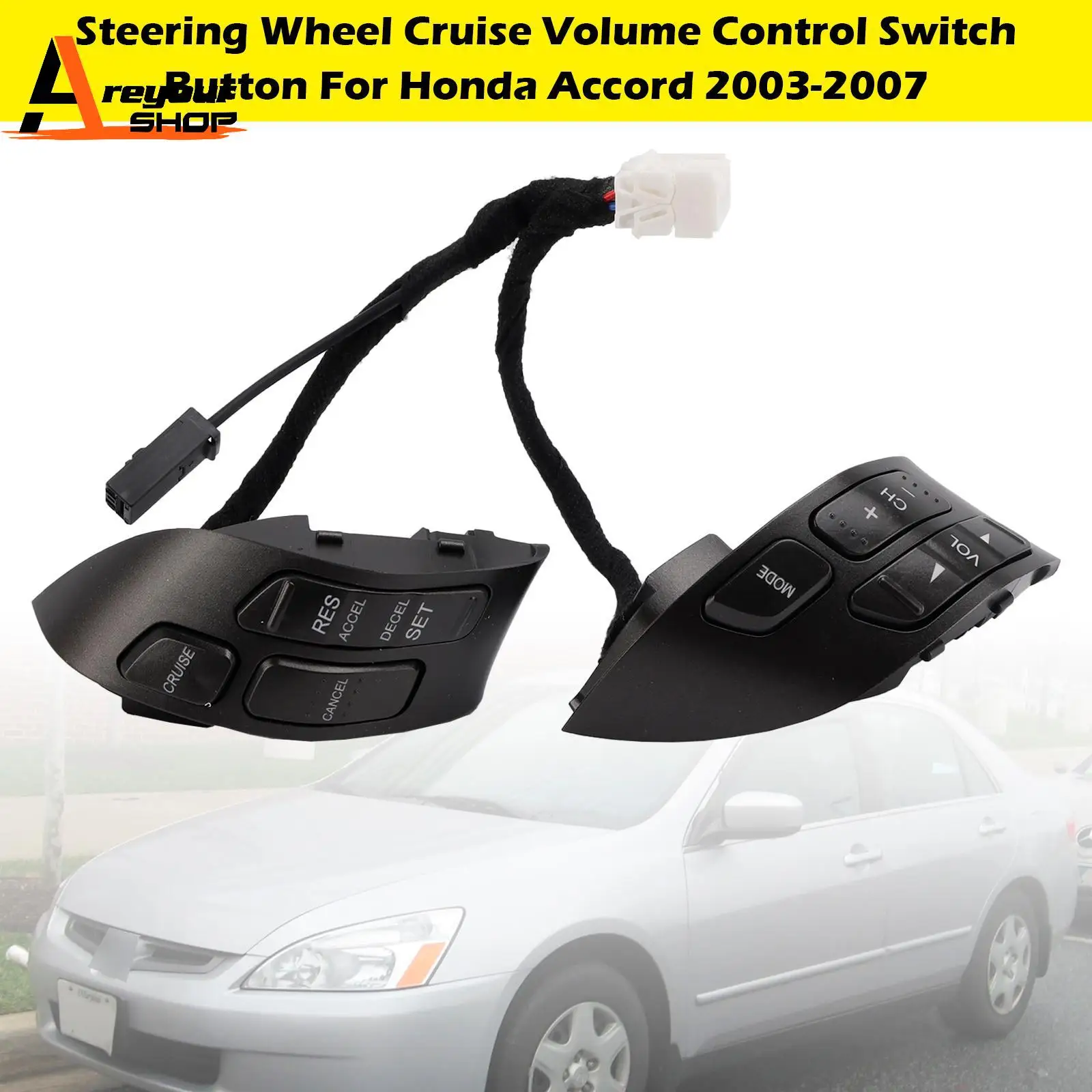 

Areyourshop Steering Wheel Cruise Volume Control Switch Button for Honda Accord 2003 2004 2005 2006 2007