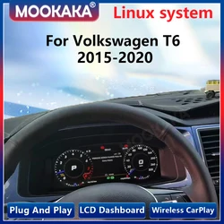 Newest Car Digital Cluster Dashboard Virtual Cockpit LCD Instrument For Volkswagen T6 2015-2020 Speed Meter Screen Head Unit