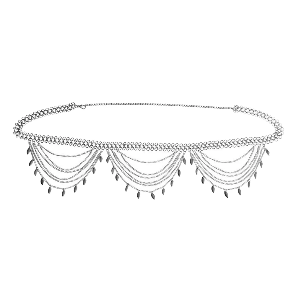 

Multi Layer Leaf Charm Body Chain Adjustable Waist Jewelry for Women Belly Chain Festival Nightclub Party Wear Body Jewelry