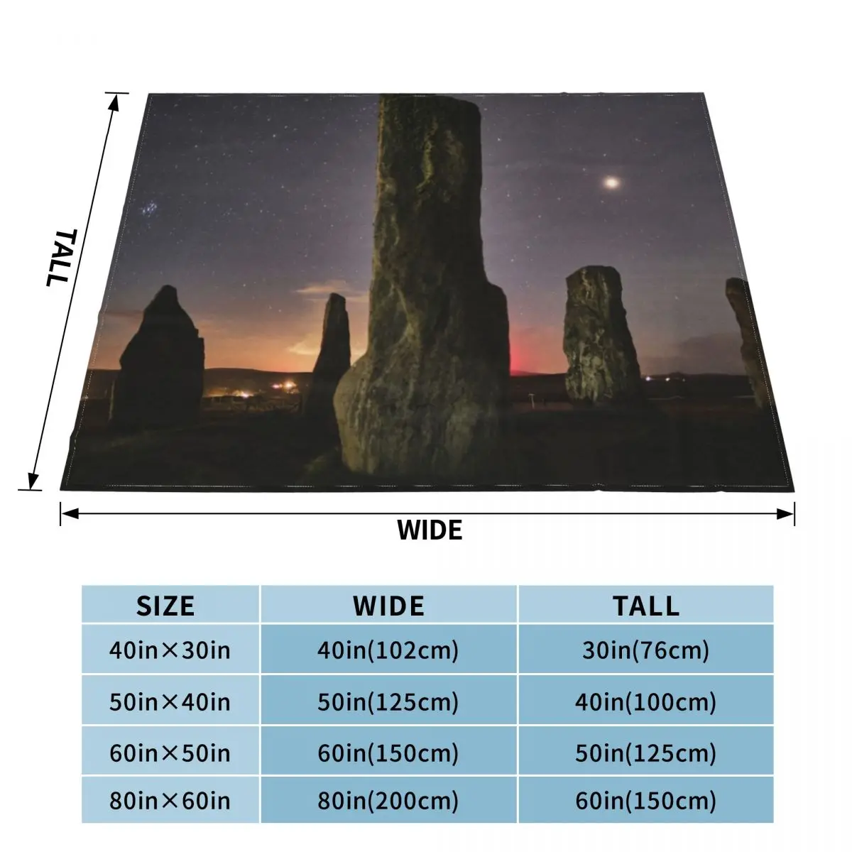 Callanish, Mars and the Pleiades Throw Blanket Winter beds Luxury Throw Thin Blankets