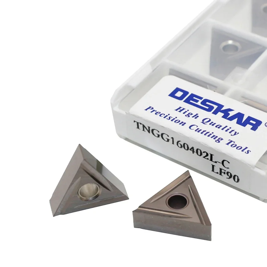 

10pcs DESKAR TNGG160402 R-P TNGG160402 L-S TNGG160404 R-C TNGG160404 R-S LF90 LF6018 Carbide Insert TNGG Inserts