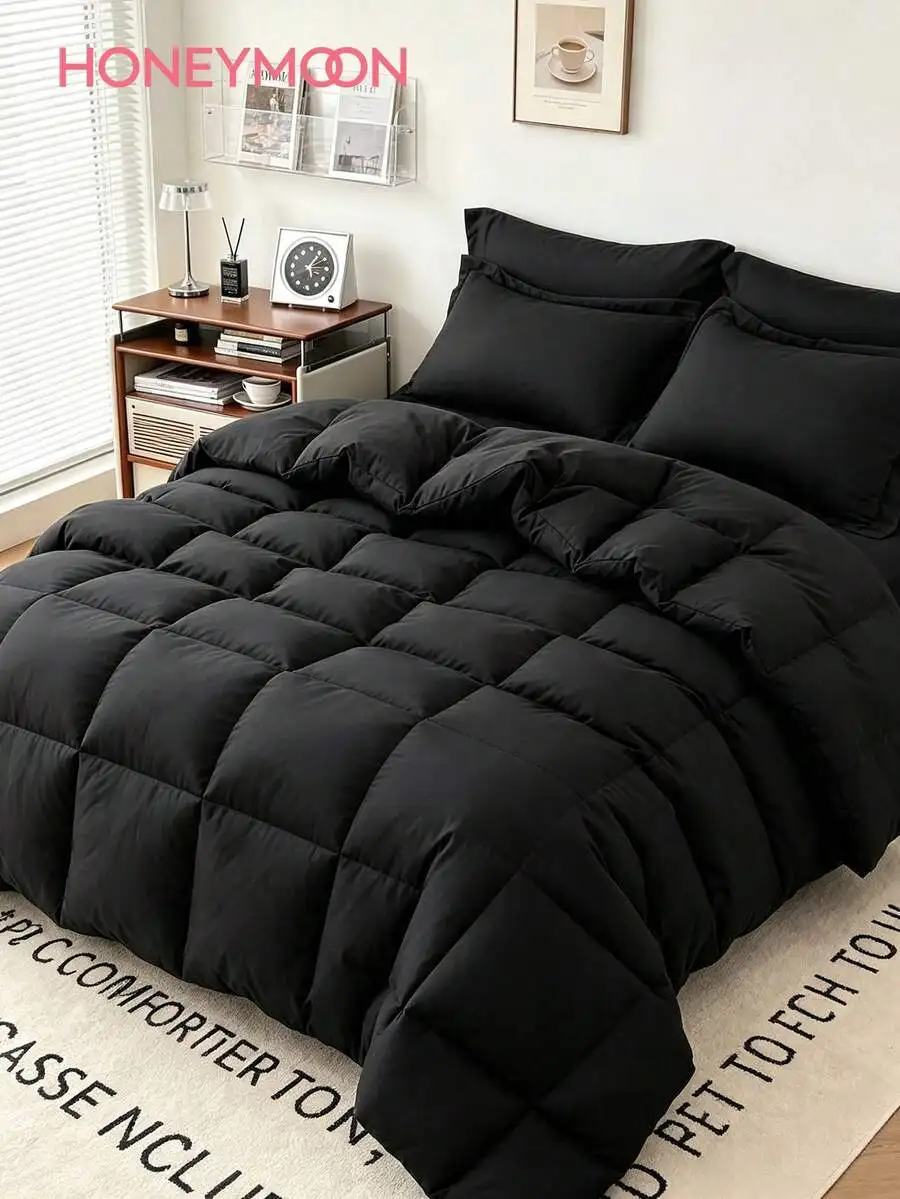 1pc Soft & Breathable All-Season Full Size Quilt - Hotel Quality Plaid Quilted Comforter, Machine Washable, Lightweight & Breath