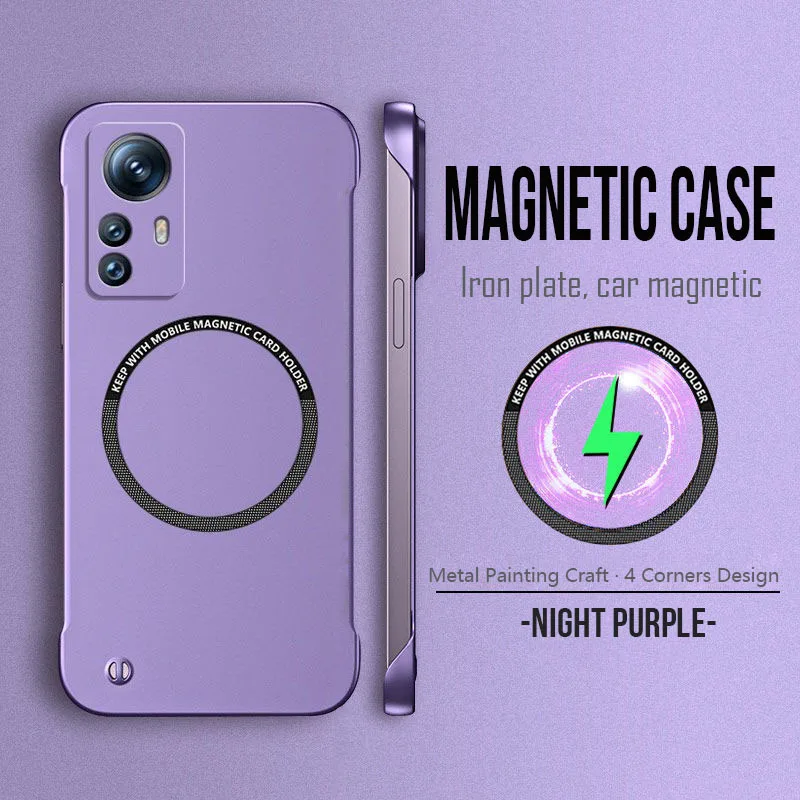 Magnetische Metallfarbe, dünne, rahmenlose Handyhülle für XIAOMI 17 Pro Max 15 Ultra 15T 14 14T 13 13T 12 11 11T Pro Schutzhülle