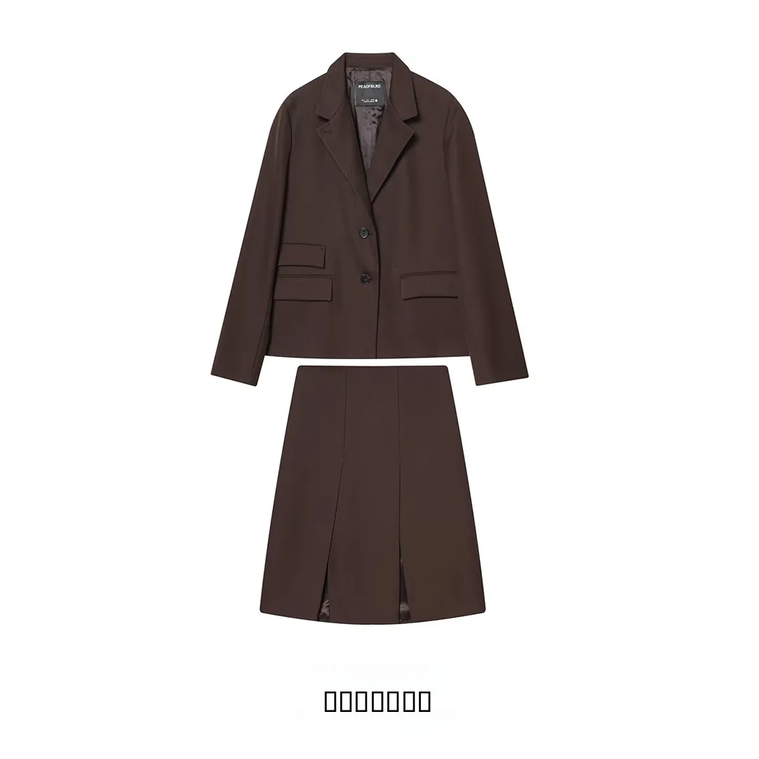 KASLEAD Cappotto da donna Faion con design Wind Ket e gonna f Set due pezzi Lungo Sve Lunghezza regolare Taglia adulto