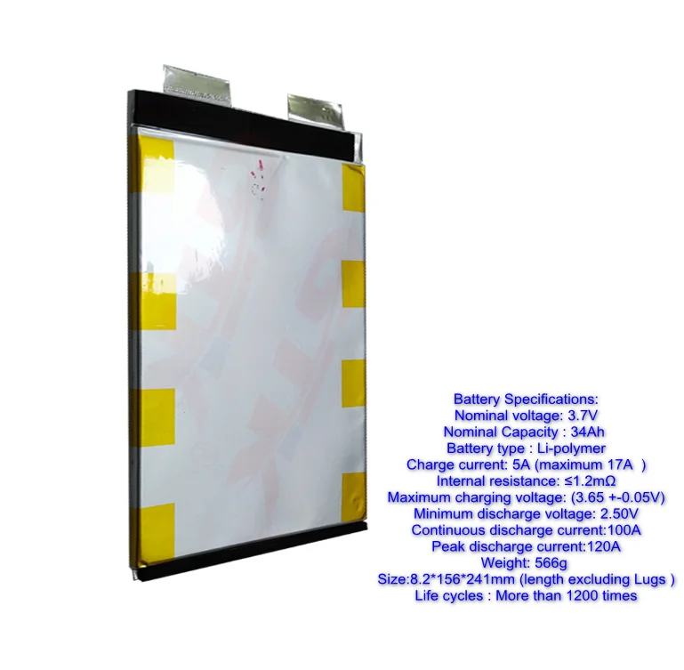 Gtk ternario 3,7 V 30Ah 40Ah 50Ah 60Ah li batería de iones de litio baterías rectángulo bolsa celular células lipo li-po paquete de polímero