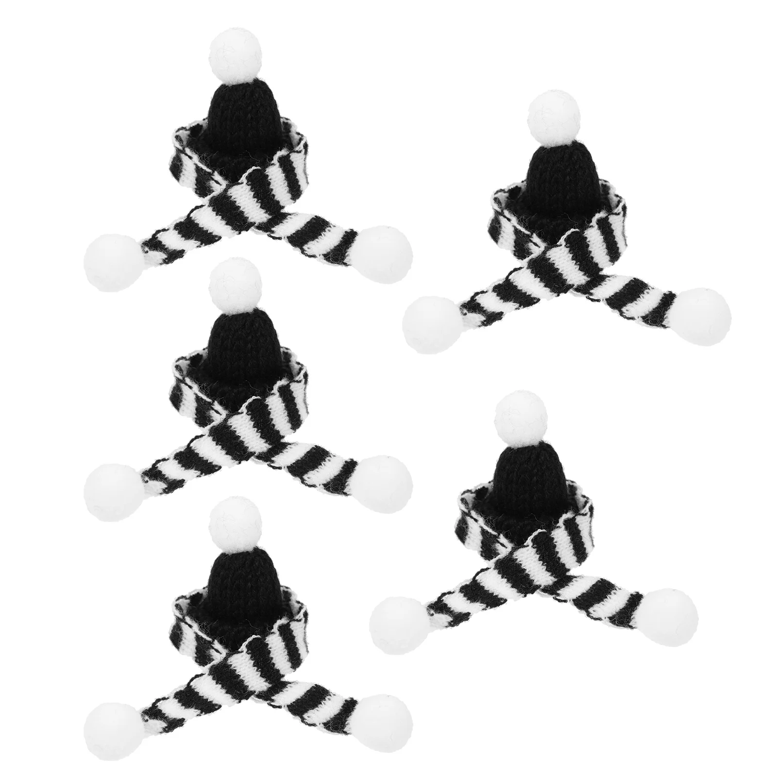 

5Sets Delicate Knitted Bottle Topper Covers Christmas Wine Decoration Set Holiday Party Favor Accessories Wine Bottle Mini Hat