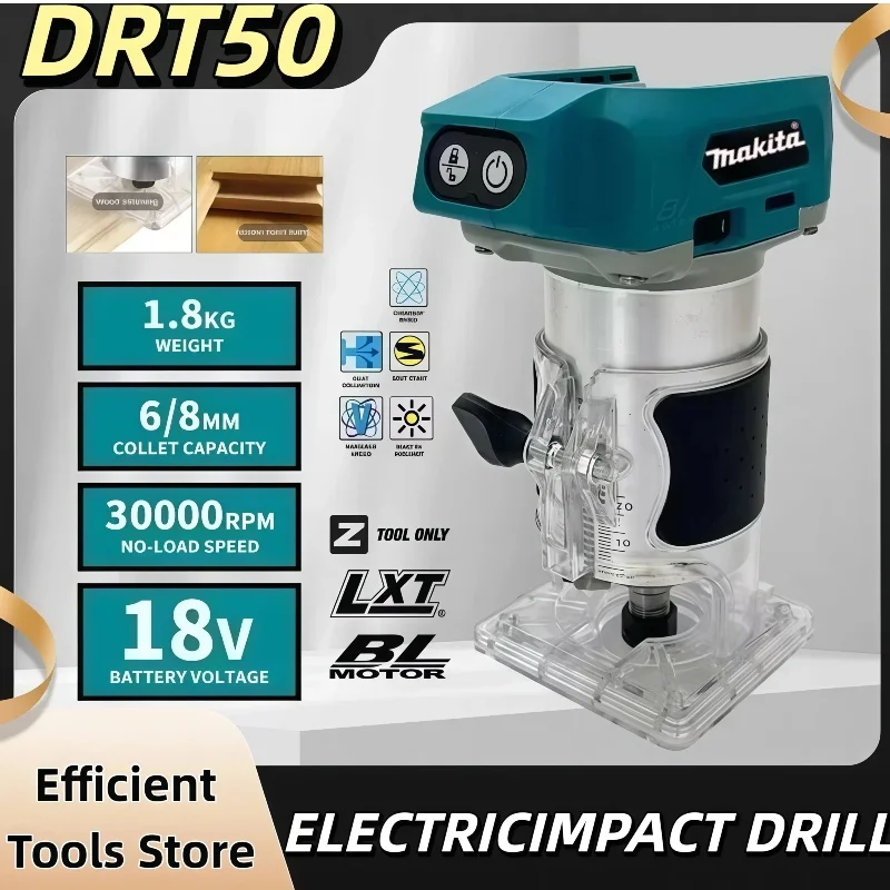 

Makita Cordless Trimmer DRT50 Rechargeable Trimming Machine Brushless Slotting Tool Milling Woodwork Engraving Machine Tool