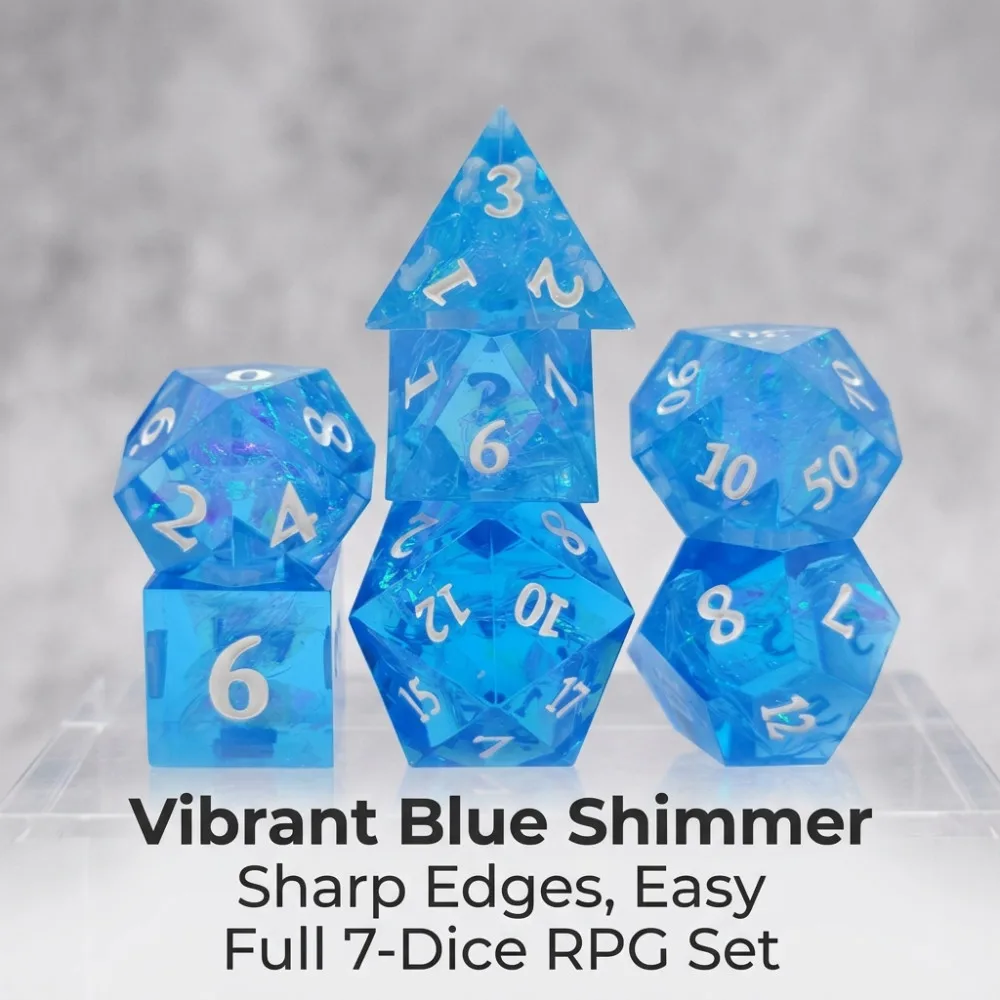 

Новый набор высококачественных прозрачных кубиков из смолы с острыми углами D4 D6 D8 D10 D% D12 D20 для настольных и ролевых игр