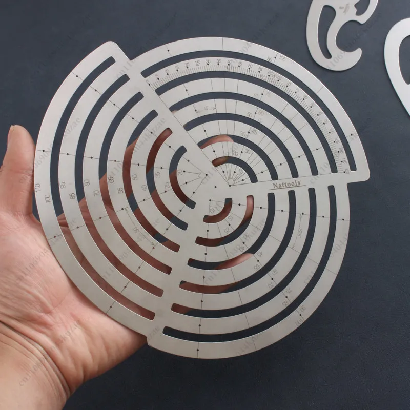 Stainless Steel French Curve Template Ruler, Metal Cloud Shape Drawing Tool for Leather Craft Designing