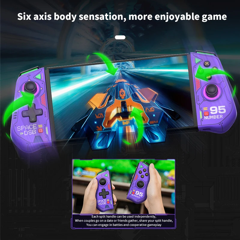 Mecha Guerreiro Joypad Compatível com para Switch, Joysticks Efeito Hall, Função Macro Turbo, V1, V2, OLED