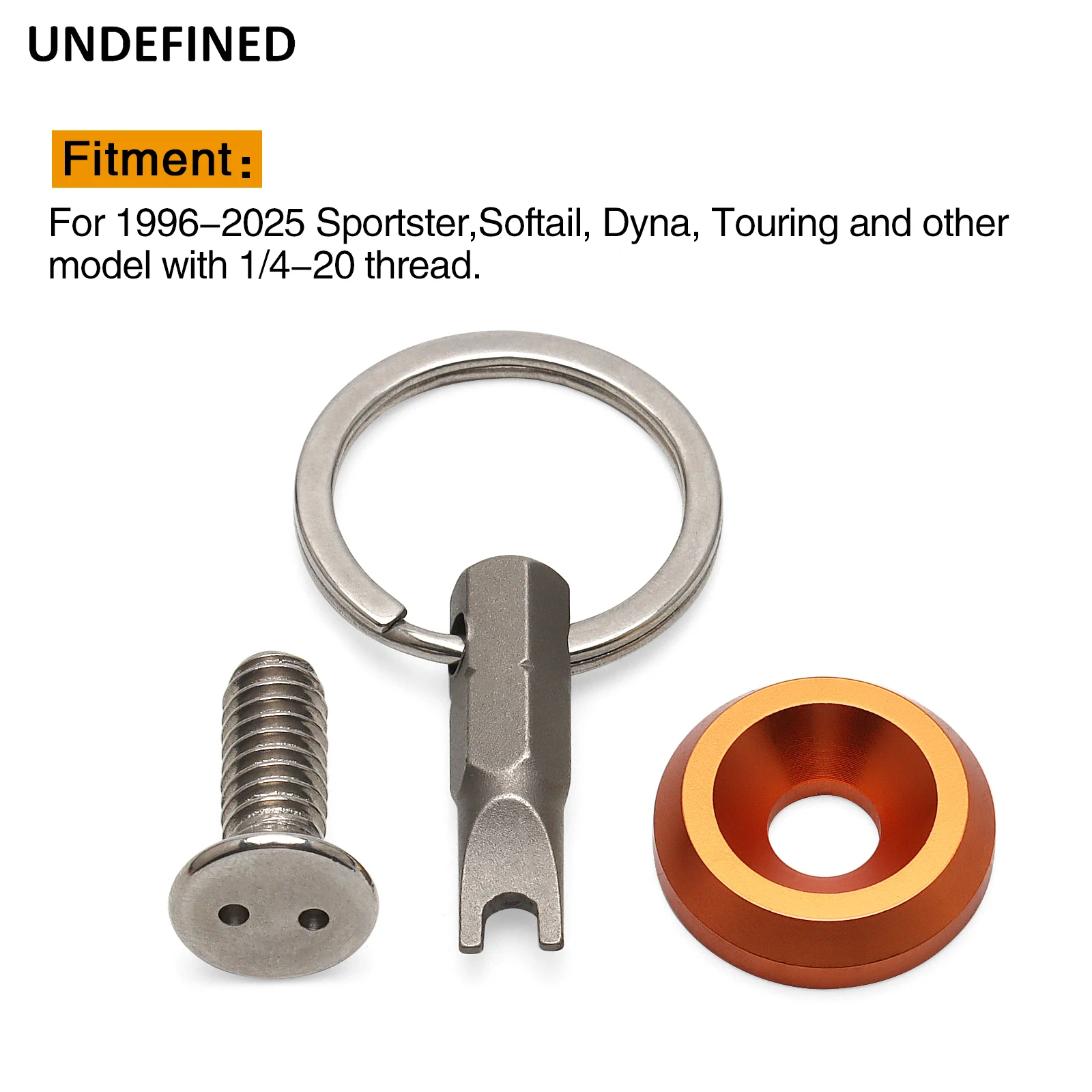 For Harley 1996-25 Sportster Touring Dyna Softail Low Rider Fat Bob Motorcycle Seat Bolt Screw 1/4'-20 Thread W/Anti-Theft Ring