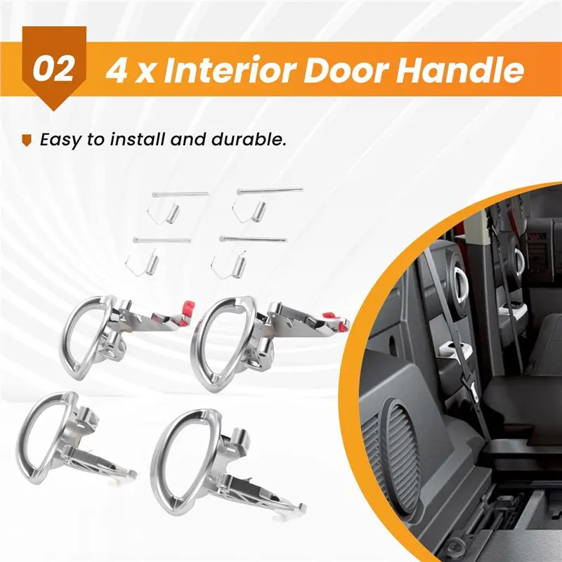 4 Pcs/Set Car Interior Door Handle Door Handle Satin For Nitro 2007-2011 68004828AA 68004829AA-A91R