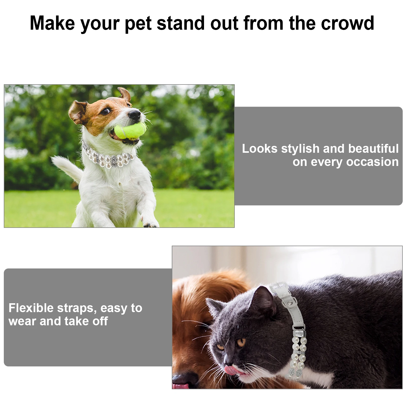 

and Dog Pearl Collar Pearls Cat Imitation Collars Small Medium Dogs White Puppy