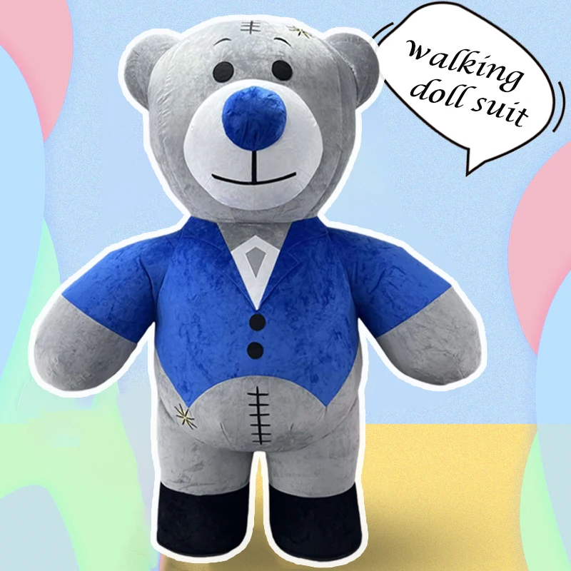 풍선 스왈로우 테일 베어 의상 거대한 플러시 웨딩 베어 모피 정장 마스코트 할로윈 카니발 의상 성인을위한