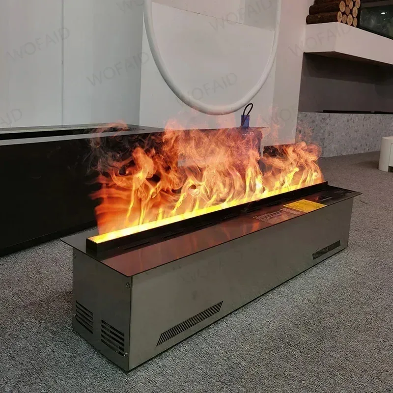 

3D распылительный электрический камин для гостиной, многоцветный пульт дистанционного управления, искусственное пламя, вода, паровой эффект, тепловая вставка не требуется