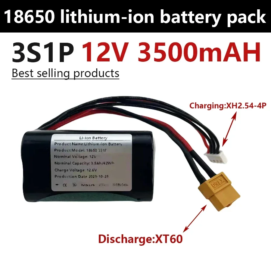 

3S1P 12V 3.5Ah 12.6V High Capacity UAV Rechargeable Li-ion Battery For Various RC Airplane Drone Quadrotor XH2.54-4P XT60