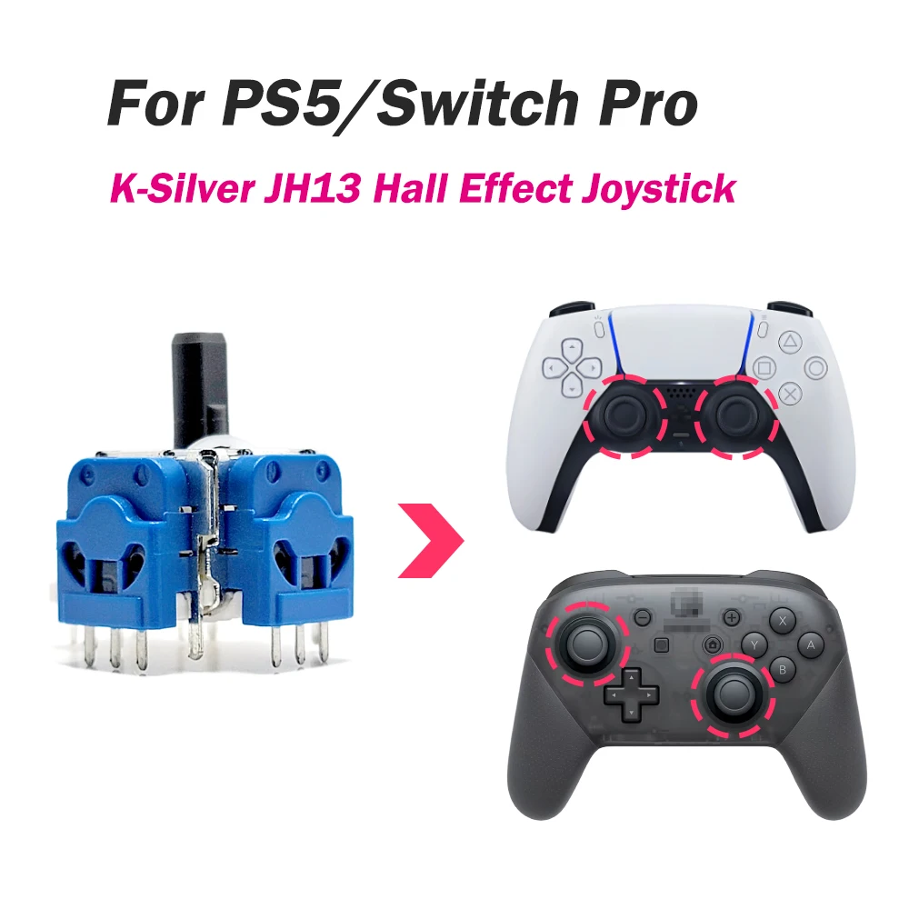 10PCS PS5 DualSense Joystick Repair Kit K-SILVER HALLPI TMR